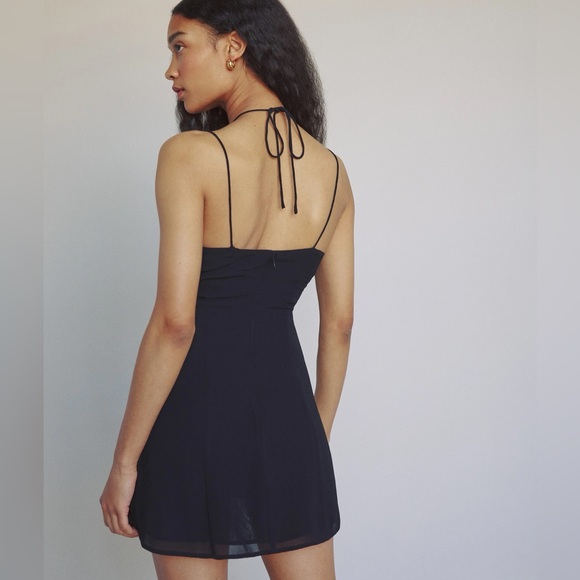 Reformation Black Ocean Dress Mini - 10 - Picture 11 of 12